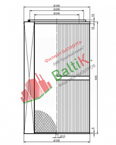 Воздушный картридж ФВС–М–D355x240x600–01